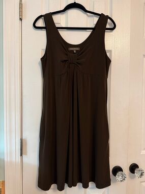 Tommy Bahama Brown Knot-Front Sleeveless Mini Dress